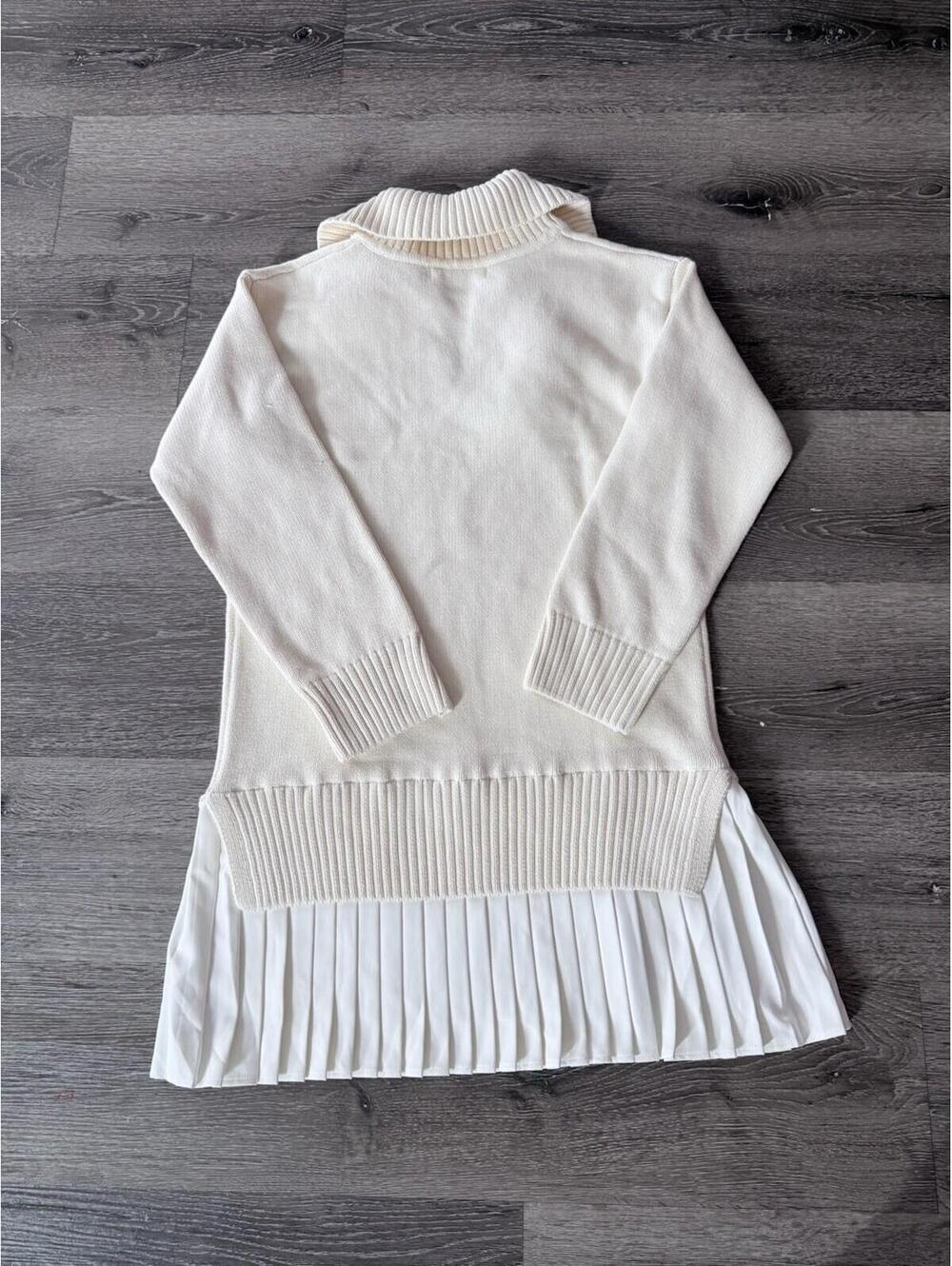 English Factory Womens Sweater Dress Cream  Long Sleeve Collared  Size S - Picture 3 of 8